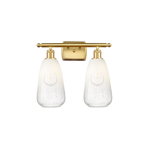 Innovations Brookhaven Almond 16in 2-Light Bath Vanity | Industrial Satin Gold and Opal Glass | Bathroom & Powder Room | Model 516-2W-SG-G480-6OP