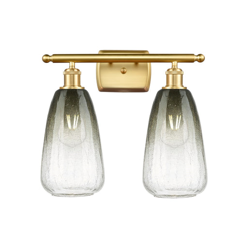 Innovations Brookhaven Almond 16in 2-Light Bath Vanity | Industrial Satin Gold and Slate Glass | Bathroom & Powder Room | Model 516-2W-SG-G480-6SL