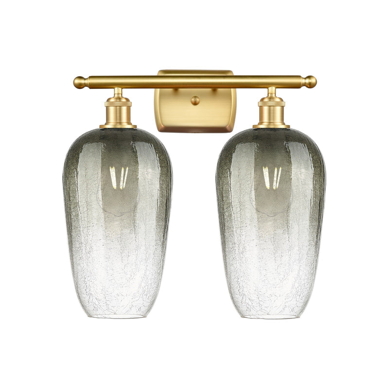 Innovations Brookhaven Flute 17in 2-Light Bath Vanity | Industrial Satin Gold and Slate Glass | Bathroom & Powder Room | Model 516-2W-SG-G484-7SL