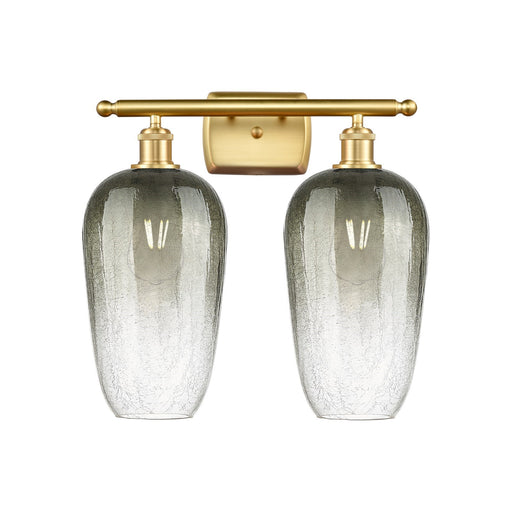 Innovations Brookhaven Flute 17in 2-Light Bath Vanity | Industrial Satin Gold and Slate Glass | Bathroom & Powder Room | Model 516-2W-SG-G484-7SL