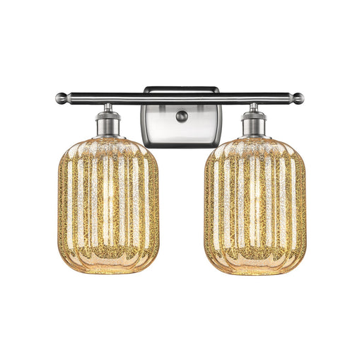 Innovations Preston Cylinder 17in 2-Light Bath Vanity | Industrial Brushed Satin Nickel and Mercury Glass | Bathroom | Model 516-2W-SN-G460-7ME