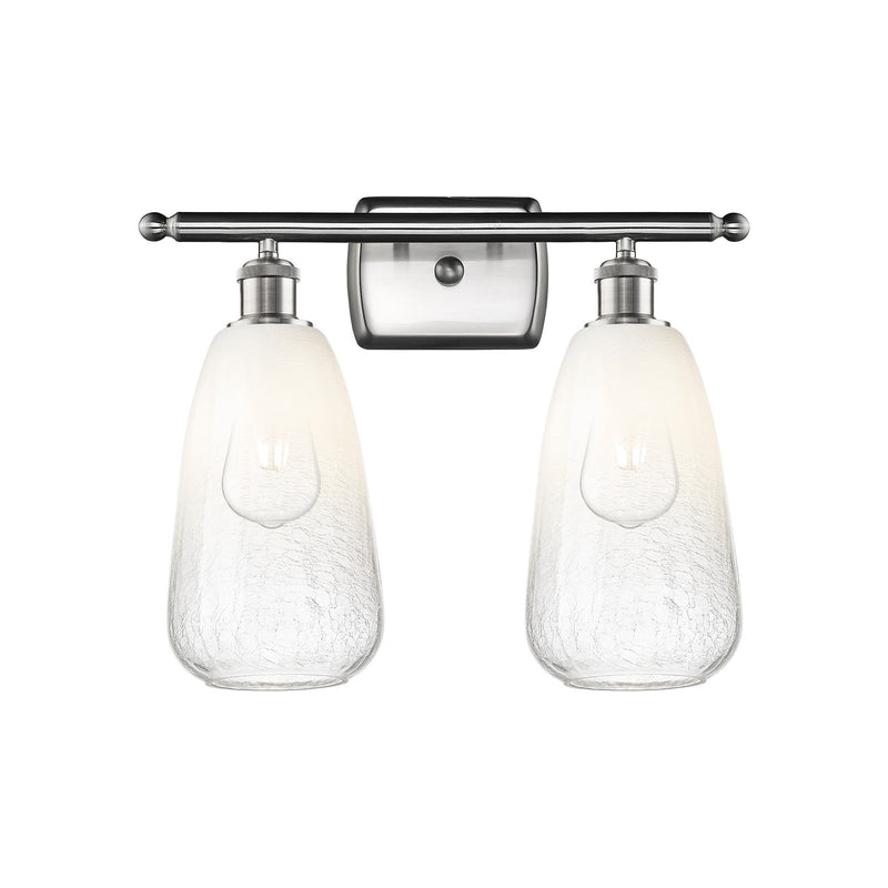 Innovations Brookhaven Almond 16in 2-Light Bath Vanity | Industrial Brushed Satin Nickel and Opal Glass | Bathroom | Model 516-2W-SN-G480-6OP