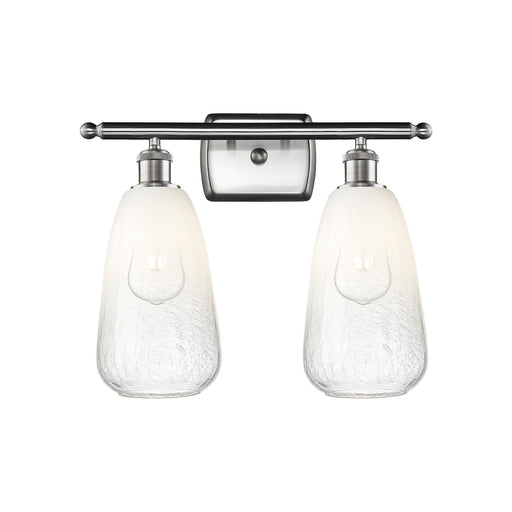 Innovations Brookhaven Almond 16in 2-Light Bath Vanity | Industrial Brushed Satin Nickel and Opal Glass | Bathroom | Model 516-2W-SN-G480-6OP