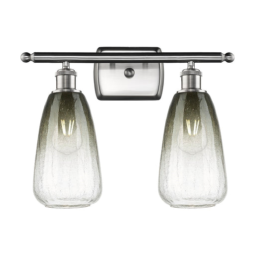 Innovations Brookhaven Almond 16in 2-Light Bath Vanity | Industrial Brushed Satin Nickel and Slate Glass | Bathroom | Model 516-2W-SN-G480-6SL