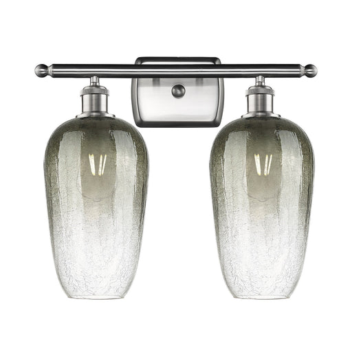 Innovations Brookhaven Flute 17in 2-Light Bath Vanity | Industrial Brushed Satin Nickel and Slate Glass | Bathroom | Model 516-2W-SN-G484-7SL