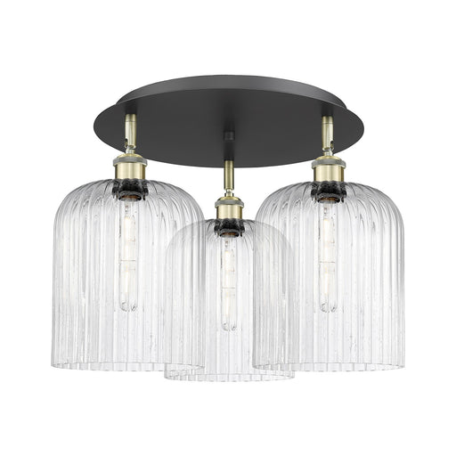 Innovations Bridal Veil 17in 3-Light Semi-Flush | Art Nouveau Black Antique Brass and Seedy Glass | Dining Room | Model 516-3C-BAB-G559-8SDY