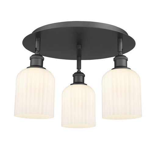 Innovations Ballston Bridal Veil 3Lt 17" Flush, BK/GW - 516-3C-BK-G559-5GWH