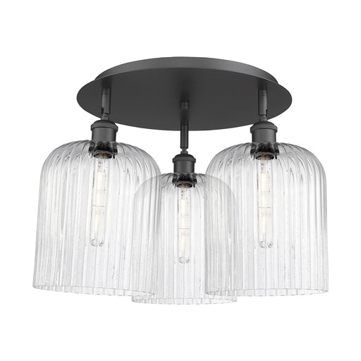 Innovations Bridal Veil 17in 3-Light Semi-Flush | Art Nouveau Matte Black and Seedy Glass | Kitchen & Dining Room | Model 516-3C-BK-G559-8SDY