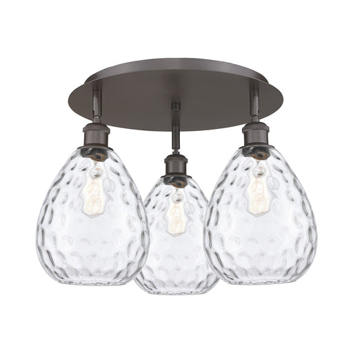 Innovations Waverly 20in 3-Light Semi-Flush Mount | Industrial Oil Rubbed Bronze and Clear Glass | Kitchen & Hallway | Model 516-3C-OB-G372