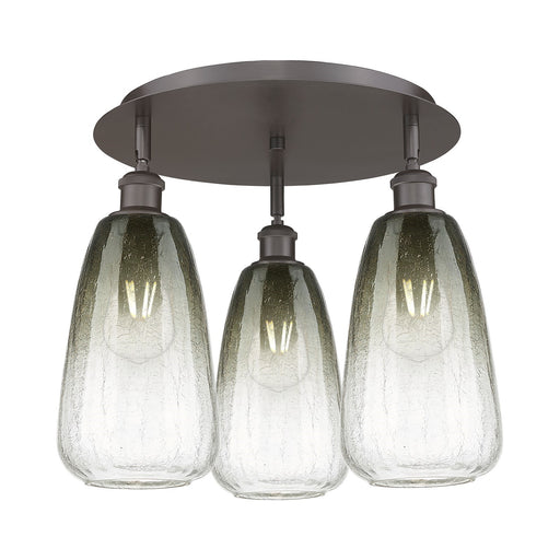 Innovations Brookhaven Almond 18in 3-Light Semi-Flush Mount | Industrial Oil Rubbed Bronze and Slate Glass | Kitchen | Model 516-3C-OB-G480-6SL