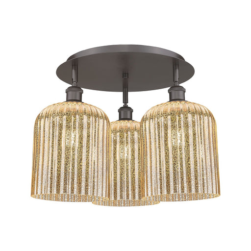 Innovations Bridal Veil 17in 3-Light Semi-Flush | Art Nouveau Oil Rubbed Bronze and Mercury Glass | Kitchen & Dining Room | Model 516-3C-OB-G559-8ME