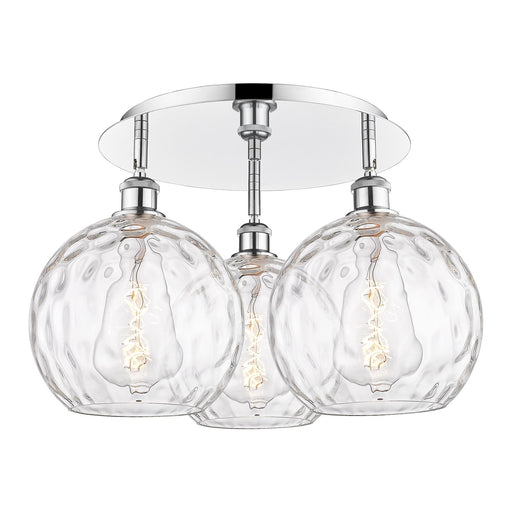 Innovations Athens Water Glass 21.75in 3-Light Semi-Flush | Industrial Polished Chrome and Clear Glass | Kitchen & Dining | Model 516-3C-PC-G1215-10