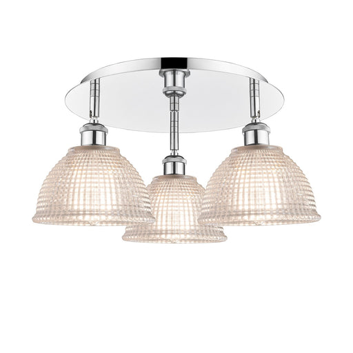 Innovations Arietta 20in 3-Light Semi-Flush | Industrial Polished Chrome and Clear Glass | Kitchen & Dining Room | Model 516-3C-PC-G422