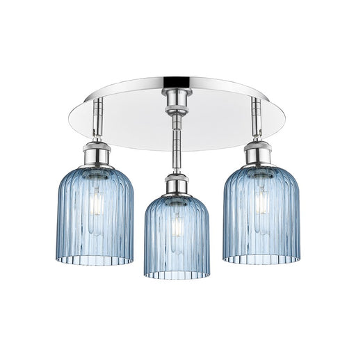 Innovations Ballston Bridal Veil 3Lt 17" Flush, Chrome/Blue - 516-3C-PC-G559-5BL
