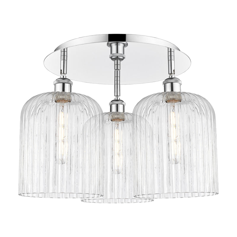 Innovations Bridal Veil 17in 3-Light Semi-Flush | Art Nouveau Polished Chrome and Clear Glass | Bedroom & Entryway | Model 516-3C-PC-G559-8CL