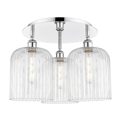 Innovations Bridal Veil 17in 3-Light Semi-Flush | Art Nouveau Polished Chrome and Clear Glass | Bedroom & Entryway | Model 516-3C-PC-G559-8CL