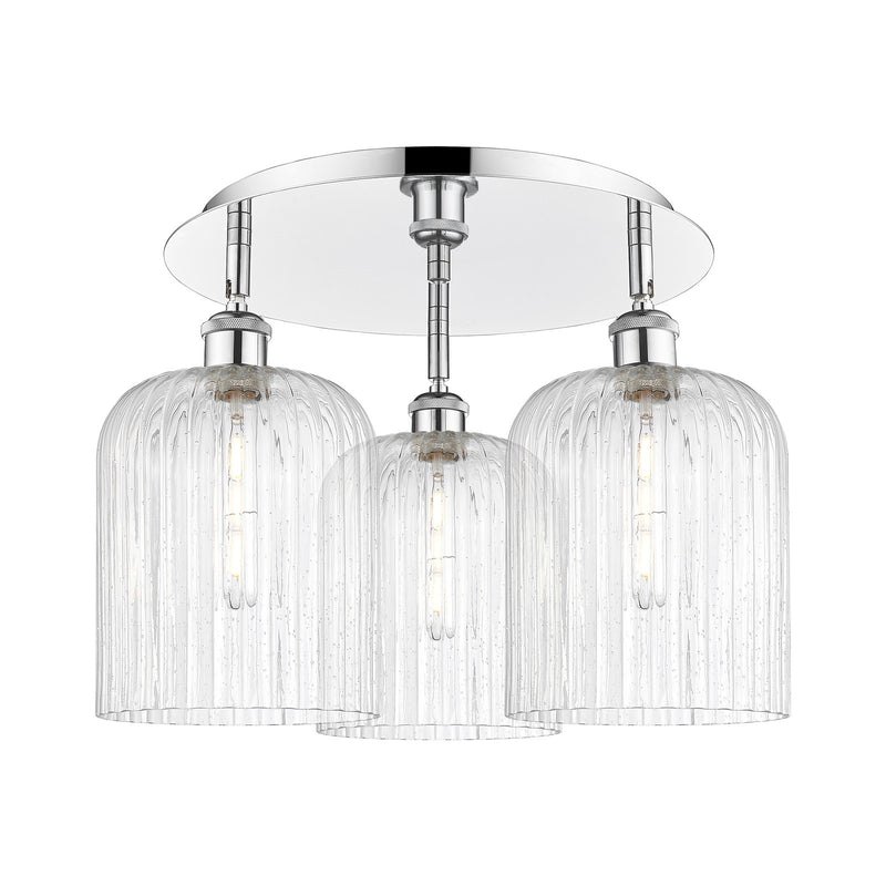 Innovations Bridal Veil 17in 3-Light Semi-Flush | Art Nouveau Polished Chrome and Seedy Glass | Kitchen & Dining Room | Model 516-3C-PC-G559-8SDY
