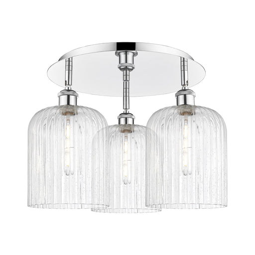 Innovations Bridal Veil 17in 3-Light Semi-Flush | Art Nouveau Polished Chrome and Seedy Glass | Kitchen & Dining Room | Model 516-3C-PC-G559-8SDY
