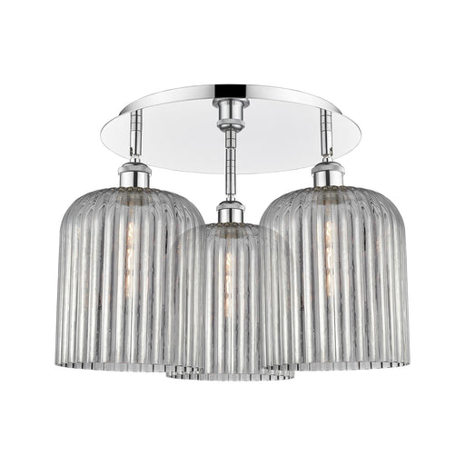 Innovations Bridal Veil 17in 3-Light Semi-Flush | Art Nouveau Polished Chrome and Light Smoke Glass | Kitchen & Dining | Model 516-3C-PC-G559-8SM