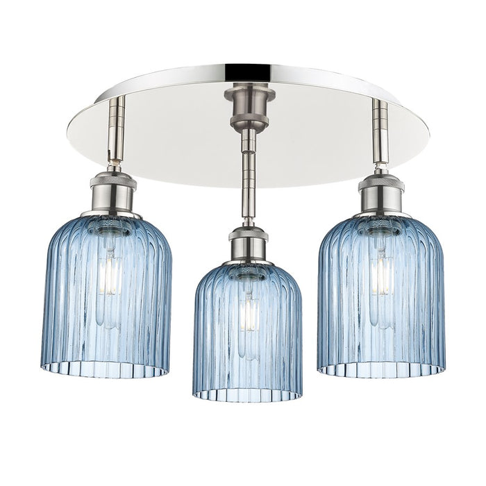 Innovations Ballston Bridal Veil 3Lt 17" Flush, PN/BL - 516-3C-PN-G559-5BL