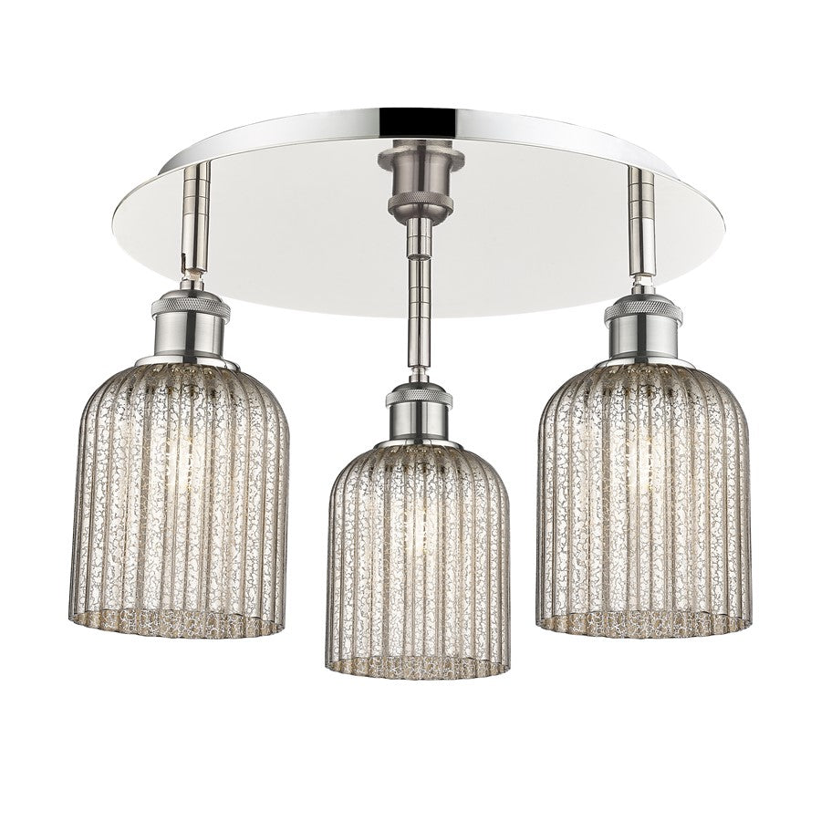 Innovations Ballston Bridal Veil 3Lt 17" Flush, PN/MC - 516-3C-PN-G559-5ME