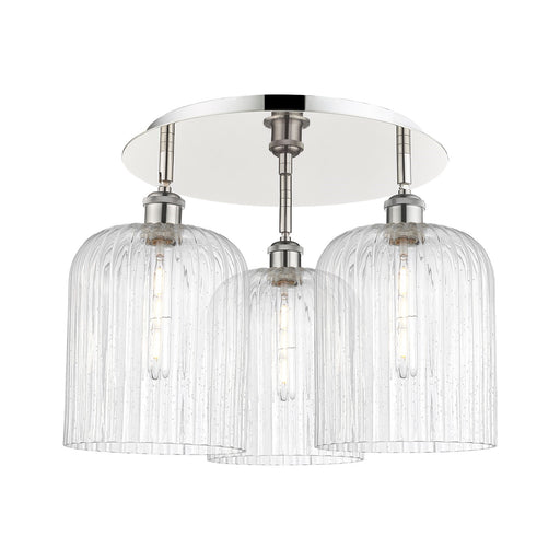 Innovations Bridal Veil 17in 3-Light Semi-Flush | Art Nouveau Polished Nickel and Seedy Glass | Kitchen & Dining Room | Model 516-3C-PN-G559-8SDY