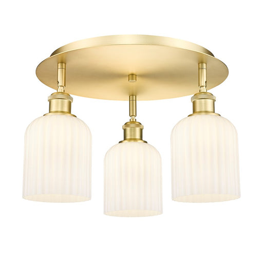 Innovations Ballston Bridal Veil 3Lt 17" Flush, GD/GW - 516-3C-SG-G559-5GWH