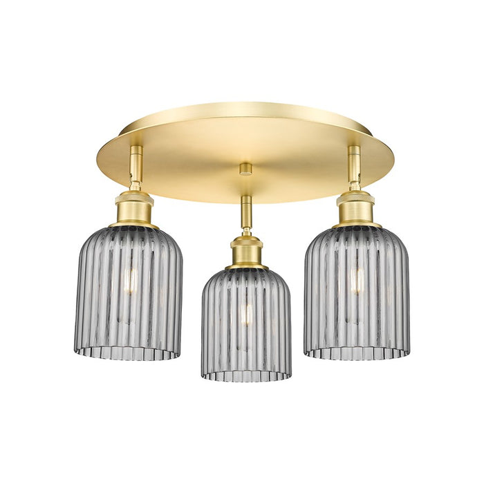 Innovations Ballston Bridal Veil 3Lt 17" Flush, Gold/Smoke - 516-3C-SG-G559-5SM