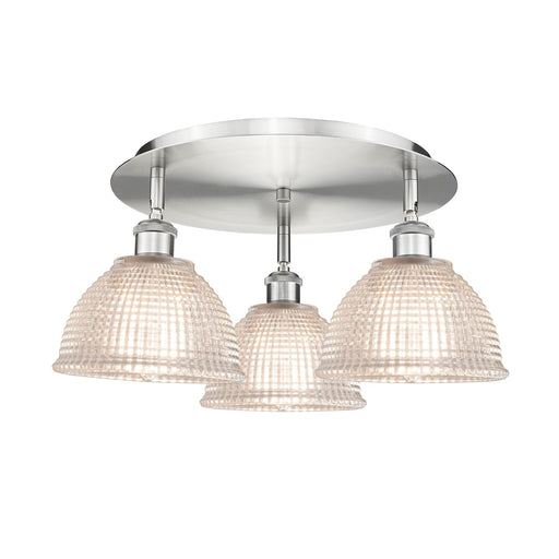 Innovations Arietta 20in 3-Light Semi-Flush | Industrial Satin Nickel and Clear Glass | Kitchen & Dining Room | Model 516-3C-SN-G422