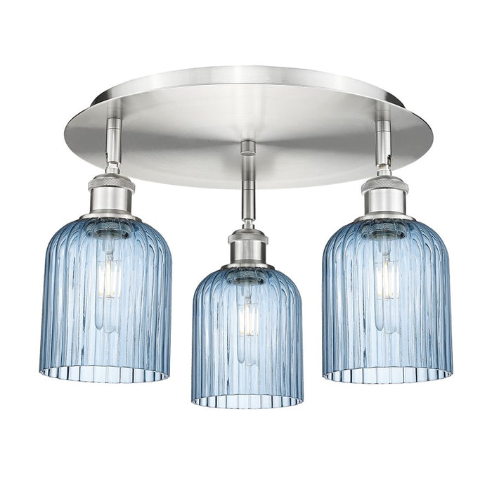 Innovations Ballston Bridal Veil 3Lt 17" Flush, SN/BL - 516-3C-SN-G559-5BL