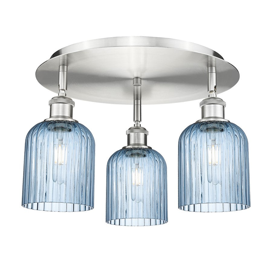 Innovations Ballston Bridal Veil 3Lt 17" Flush, SN/BL - 516-3C-SN-G559-5BL