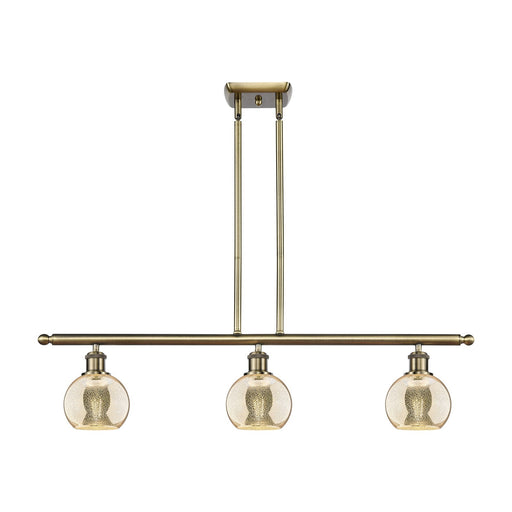 Innovations Athens 36in 3-Light Island Light | Industrial Antique Brass and Mercury Glass | Kitchen Island & Dining Room | Model 516-3I-AB-G128-6