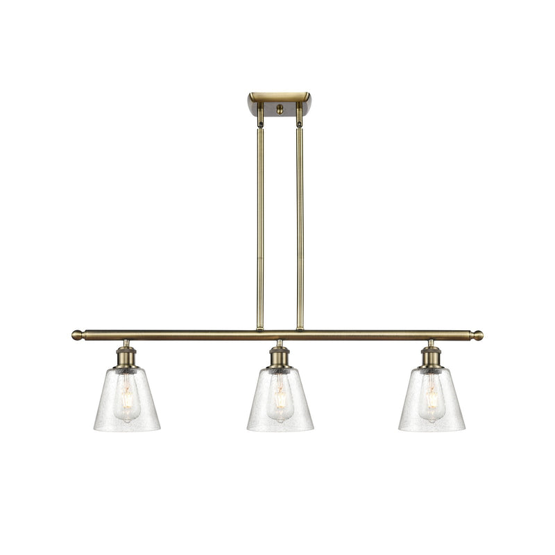 Innovations Caton 36in 3-Light Island Light | Industrial Antique Brass and Frosted Glass | Kitchen Island & Dining Room | Model 516-3I-AB-G454