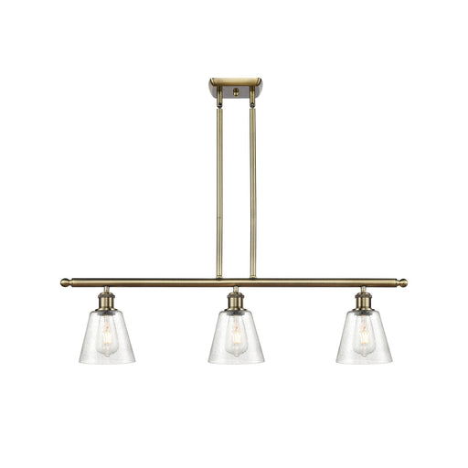Innovations Caton 36in 3-Light Island Light | Industrial Antique Brass and Frosted Glass | Kitchen Island & Dining Room | Model 516-3I-AB-G454