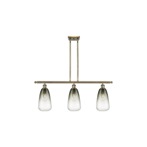 Innovations Brookhaven Almond 36in 3-Light Island Light | Industrial Antique Brass and Slate Glass | Kitchen Island | Model 516-3I-AB-G480-6SL