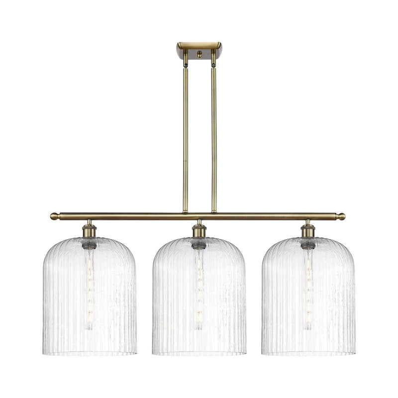 Innovations Bridal Veil 36in 3-Light Island Light | Antique Brass and Seedy Glass | Kitchen Island & Dining Room | Model 516-3I-AB-G559-12SDY