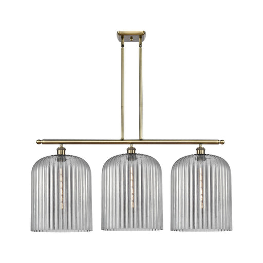 Innovations Bridal Veil 36in 3-Light Island Light | Art Nouveau Antique Brass and Light Smoke Glass | Kitchen Island | Model 516-3I-AB-G559-12SM