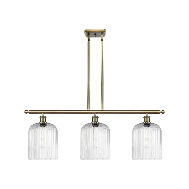 Innovations Bridal Veil 36in 3-Light Island Light | Art Nouveau Antique Brass and Seedy Glass | Kitchen Island & Dining | Model 516-3I-AB-G559-8SDY