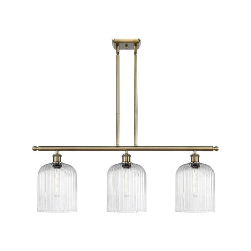 Innovations Bridal Veil 36in 3-Light Island Light | Art Nouveau Antique Brass and Seedy Glass | Kitchen Island & Dining | Model 516-3I-AB-G559-8SDY