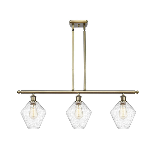 Innovations Ballston Cindyrella 36in 3-Light LED Island Pendant | Nautical Transitional Antique Brass and Seedy Glass | Model 516-3I-AB-G654-8-LED