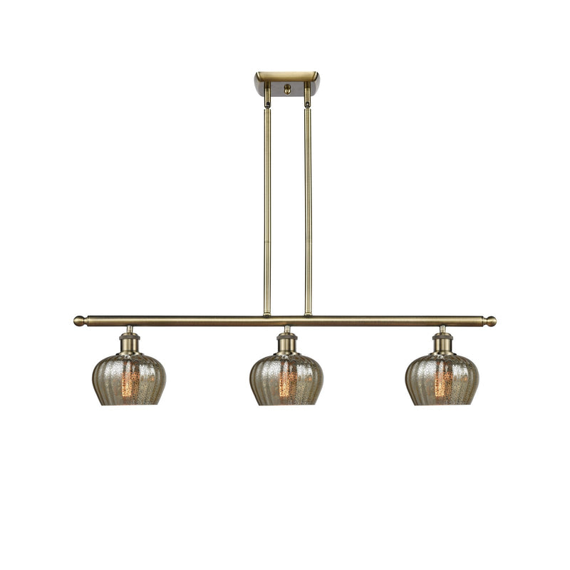 Innovations Fenton 36in 3-Light Island Light | Industrial Antique Brass and Mercury Glass | Kitchen Island & Dining Room | Model 516-3I-AB-G96