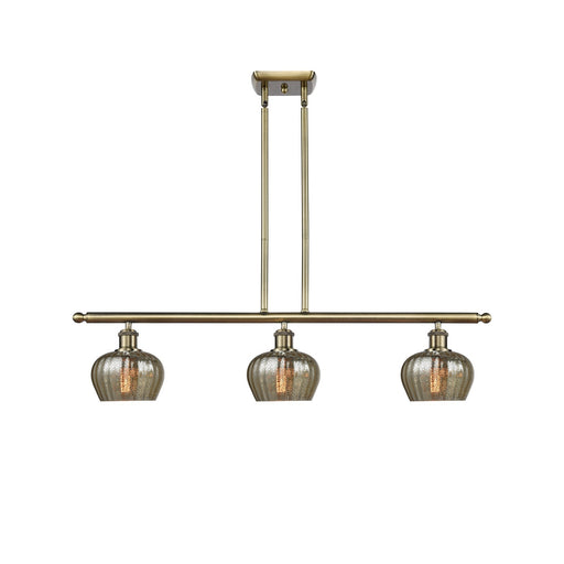 Innovations Fenton 36in 3-Light Island Light | Industrial Antique Brass and Mercury Glass | Kitchen Island & Dining Room | Model 516-3I-AB-G96