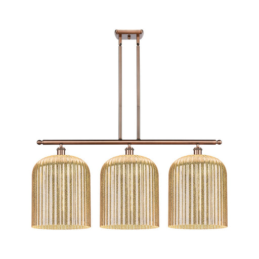 Innovations Bridal Veil 36in 3-Light Island Light | Art Nouveau Antique Copper and Mercury Glass | Kitchen Island | Model 516-3I-AC-G559-12ME