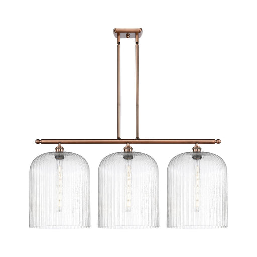 Innovations Bridal Veil 36in 3-Light Island Light | Art Nouveau Antique Copper and Seedy Glass | Kitchen Island & Dining | Model 516-3I-AC-G559-12SDY