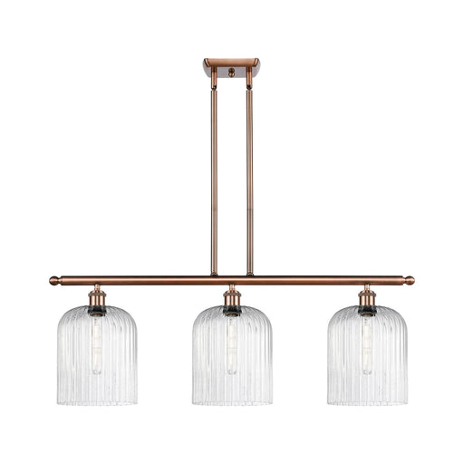 Innovations Bridal Veil 36in 3-Light Island Light | Art Nouveau Antique Copper and Seedy Glass | Kitchen Island & Dining | Model 516-3I-AC-G559-8SDY