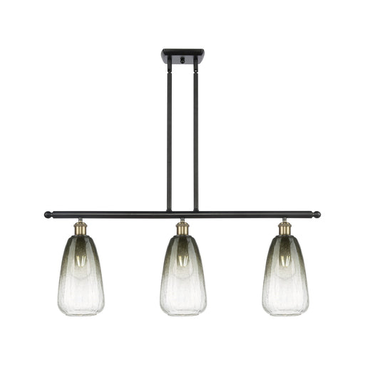 Innovations Brookhaven Almond 36in 3-Light Island Pendant | Industrial Black Antique Brass and Slate Glass | Kitchen | Model 516-3I-BAB-G480-6SL