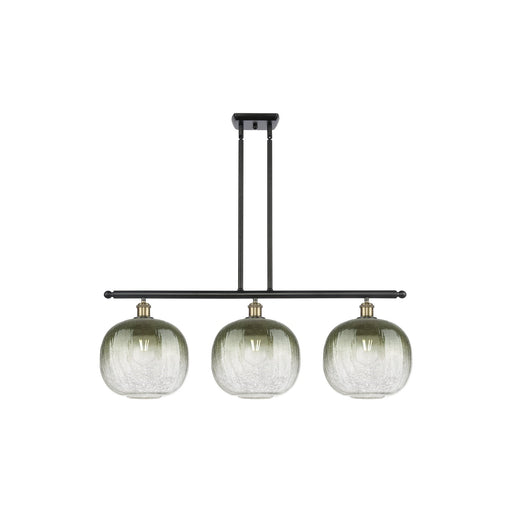 Innovations Brookhaven Sphere 37in 3-Light Island Light | Industrial Black Antique Brass and Slate Glass | Kitchen | Model 516-3I-BAB-G481-10SL