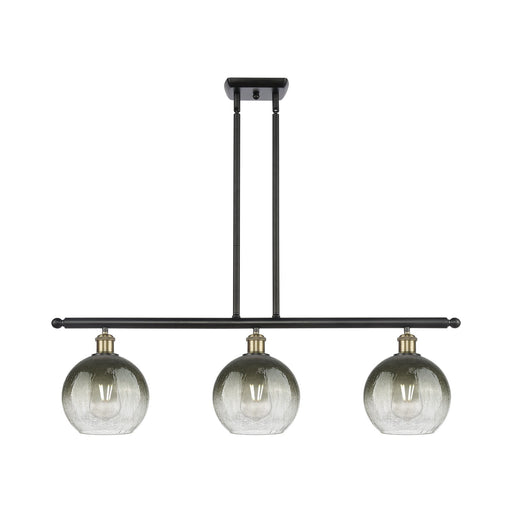 Innovations Brookhaven Globe 36in 3-Light Island Light | Industrial Black Antique Brass and Slate Glass | Kitchen Island | Model 516-3I-BAB-G483-8SL