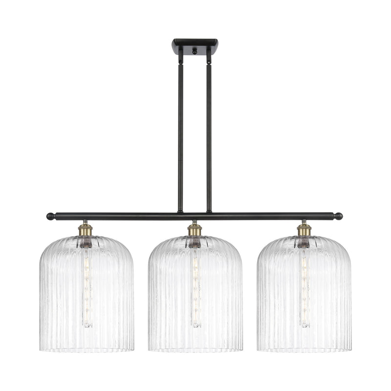 Innovations Bridal Veil 36in 3-Light Island Light | Art Nouveau Black Antique Brass and Clear Glass | Kitchen Island | Model 516-3I-BAB-G559-12CL