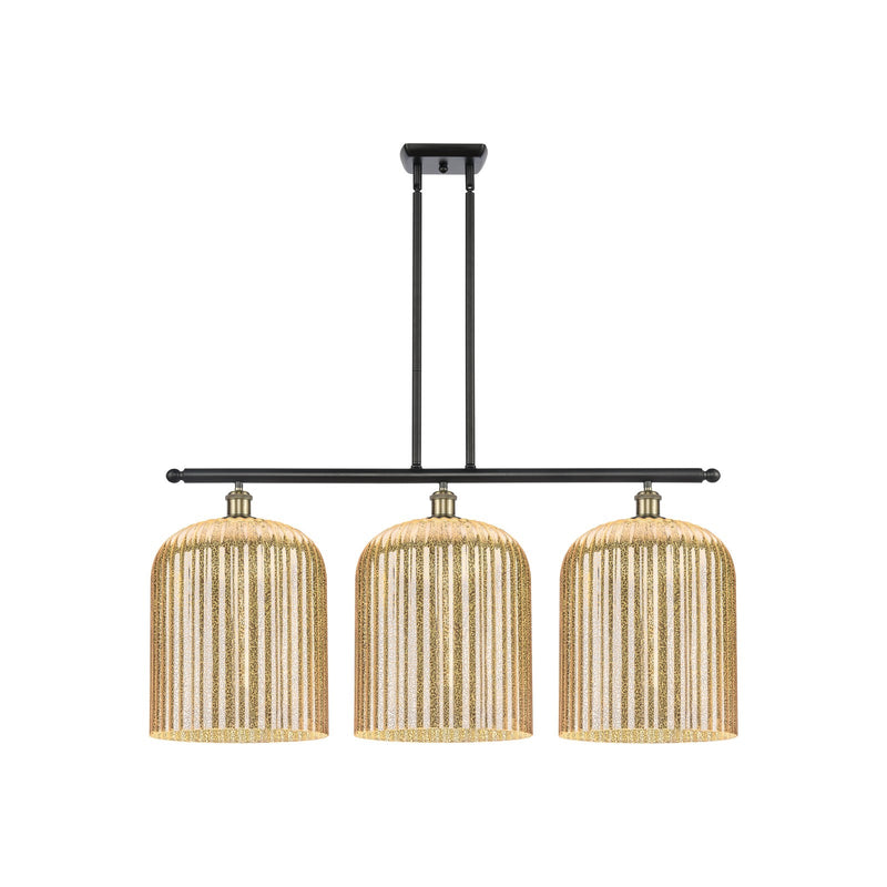 Innovations Bridal Veil 36in 3-Light Island Light | Art Nouveau Black Antique Brass and Mercury Glass | Kitchen Island | Model 516-3I-BAB-G559-12ME